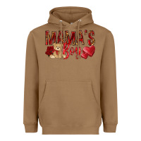 Toasted Coconut mamas boy with leopard Heavyweight Hoodie - NancyCooperArtShop