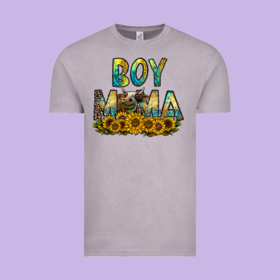 Boy Mama Vintage Tee Designed By Cowhidedigitalart