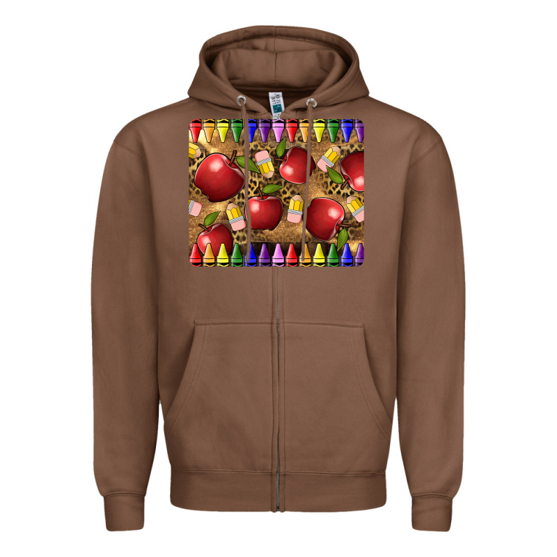 Teacher Crayons And Apples Zipper Hoodie by LillyAllenDesigns | Teevron