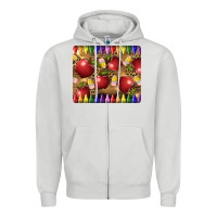 Dove Grey Teacher Crayons And Apples Zipper Hoodie - LillyAllenDesigns