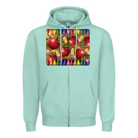 Seafoam Teacher Crayons And Apples Zipper Hoodie - LillyAllenDesigns