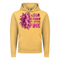 Vintage Mustard In October We Wear Pink Sunflower Vintage Hoodie - texasbilliewilder