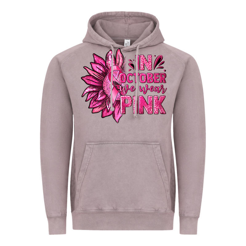 In October We Wear Pink Sunflower Vintage Hoodie by texasbilliewilder | Teevron