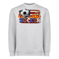 Heather Grey western american flag soccer Heavyweight Sweatshirt - HRA Design Shop