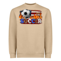 Western American Flag Soccer Heavyweight Sweatshirt | Teevron