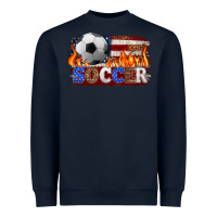 Navy western american flag soccer Heavyweight Sweatshirt - HRA Design Shop