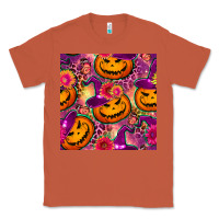 Copper halloween witchy pumpkin seamless pattern Classic Tee - BundleAndBundleShop