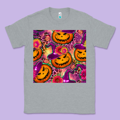 Halloween Witchy Pumpkin Seamless Pattern Classic Tee Designed By Bundleandbundleshop