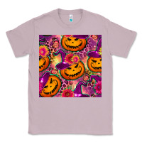 Lilac halloween witchy pumpkin seamless pattern Classic Tee - BundleAndBundleShop