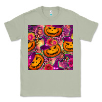 Matcha halloween witchy pumpkin seamless pattern Classic Tee - BundleAndBundleShop