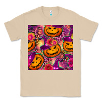Mushroom halloween witchy pumpkin seamless pattern Classic Tee - BundleAndBundleShop