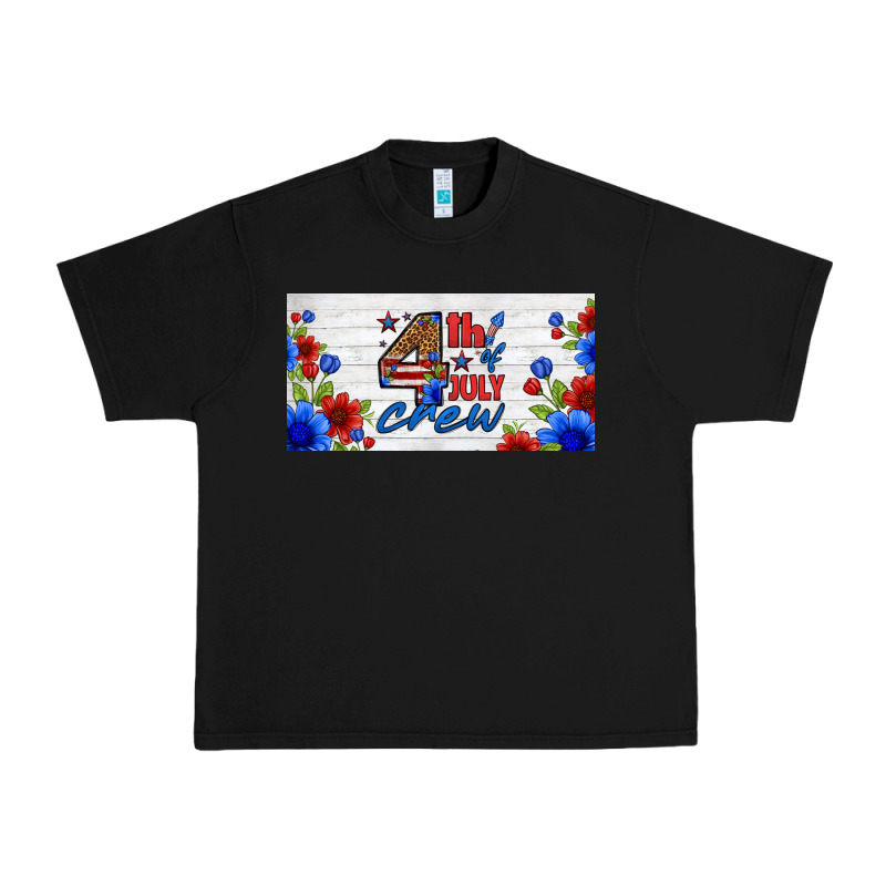 Floral 4th Of July Crew License Plate Urban Heavy Tee by HRA Design Shop | Teevron
