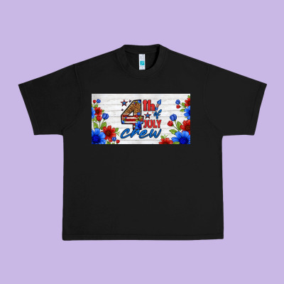 Floral 4th Of July Crew License Plate Urban Heavy Tee Designed By Hra Design Shop