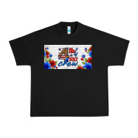 Black floral 4th of july crew license plate Urban Heavy Tee - HRA Design Shop
