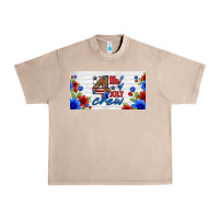 French Oak floral 4th of july crew license plate Urban Heavy Tee - HRA Design Shop