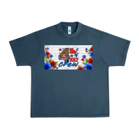 Midnight Navy floral 4th of july crew license plate Urban Heavy Tee - HRA Design Shop