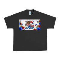 Pigment Black floral 4th of july crew license plate Urban Heavy Tee - HRA Design Shop