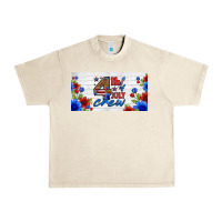Sandshell floral 4th of july crew license plate Urban Heavy Tee - HRA Design Shop