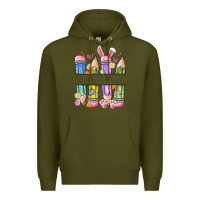 Army Green easter teacher pencils Premium Hoodie - Artiststas
