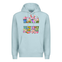 Blue Mist easter teacher pencils Premium Hoodie - Artiststas