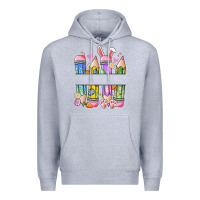 Heather Grey easter teacher pencils Premium Hoodie - Artiststas