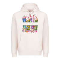 Pale Pink easter teacher pencils Premium Hoodie - Artiststas