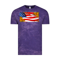 Cloud Purple usa flag and sunflower license plate Vintage Tee - HRA Design Shop