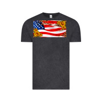 Usa Flag And Sunflower License Plate Vintage Tee | Teevron