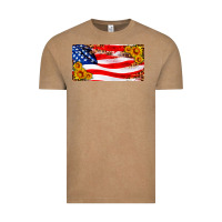 Vintage Coffee usa flag and sunflower license plate Vintage Tee - HRA Design Shop