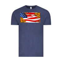 Vintage Denim usa flag and sunflower license plate Vintage Tee - HRA Design Shop