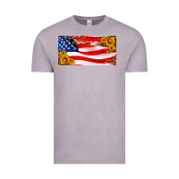 Vintage Zinc usa flag and sunflower license plate Vintage Tee - HRA Design Shop