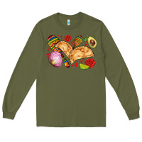 Army Green empanadas roses onion lime and avocado Long Sleeve Tee - AdoDesignShop