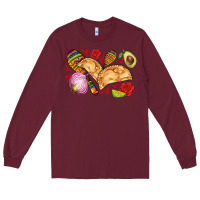 Burgundy empanadas roses onion lime and avocado Long Sleeve Tee - AdoDesignShop