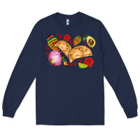 Navy empanadas roses onion lime and avocado Long Sleeve Tee - AdoDesignShop