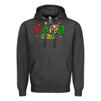 Charcoal Heather mama claus Zipper Hoodie - NancyCooperArtShop