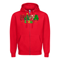 Red mama claus Zipper Hoodie - NancyCooperArtShop