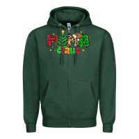 Sports Green mama claus Zipper Hoodie - NancyCooperArtShop