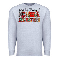 Heather Grey santa s favorite coffee school secretary Premium Sweatshirt - MaliasSmallBusiness
