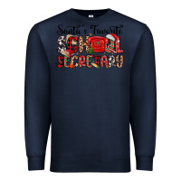 Navy santa s favorite coffee school secretary Premium Sweatshirt - MaliasSmallBusiness