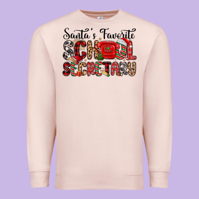 Santa S Favorite Coffee School Secretary Premium Sweatshirt Designed By Maliassmallbusiness