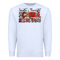 White santa s favorite coffee school secretary Premium Sweatshirt - MaliasSmallBusiness