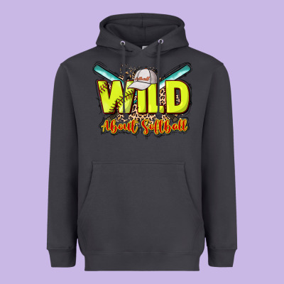 Wild About Softball Heavyweight Hoodie Designed By Nancycooperartshop