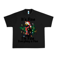Black It's Fine I'am Fine Everything Is Fine Urban Heavy Tee - FaDigitalArtStudio