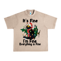 French Oak It's Fine I'am Fine Everything Is Fine Urban Heavy Tee - FaDigitalArtStudio