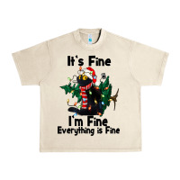 Sandshell It's Fine I'am Fine Everything Is Fine Urban Heavy Tee - FaDigitalArtStudio