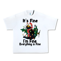 White It's Fine I'am Fine Everything Is Fine Urban Heavy Tee - FaDigitalArtStudio