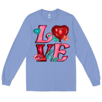 Colony Blue love with balloons Long Sleeve Tee - AdoDesignShop