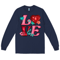 Navy love with balloons Long Sleeve Tee - AdoDesignShop