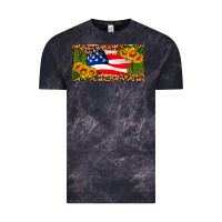 Cloud Black usa flag and cactus license plate Vintage Tee - HRA Design Shop