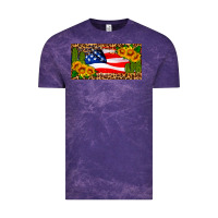 Cloud Purple usa flag and cactus license plate Vintage Tee - HRA Design Shop
